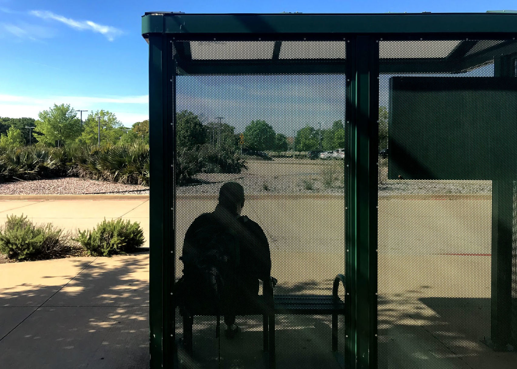 Waiting at bus stop
